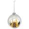 Silver And White Matte Cutout Owl Ball Ornament